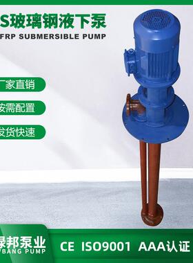 WSY/FSY型玻璃钢液下泵立式耐甲酸醋酸丁酸泵液下长度可达3米