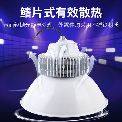 led工矿灯0挂厂房吊灯工厂车间照明100W1式5QKA0W20W吸顶悬工矿灯