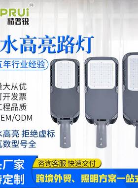 新款LED户外防水市电城市道路照明灯100W75W可调节路灯庭院照明灯