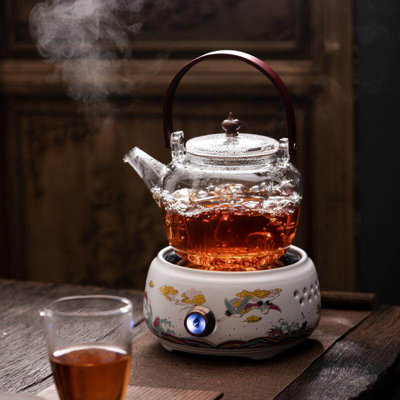 电陶炉煮茶壶家用茶具耐热玻璃蒸茶壶自动烧水壶办公小型茶炉套装