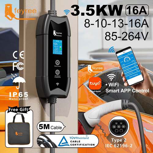 新能源电动汽车充电枪器线16A.5KW随车充便携式免接地线带APP