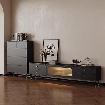 电视柜茶几组合套装简约现代小户型客厅黑色落地柜电视柜边柜