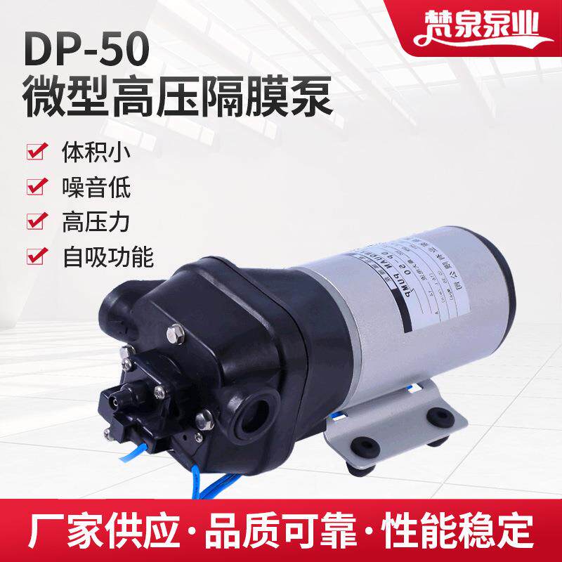 微型高压隔膜泵 DP-50/24V/12V清洗泵直流电动隔膜泵扫地车喷水泵