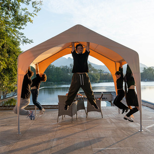 户外拱形集市摆摊帐篷网红夜市摊位活动帐篷遮阳棚四脚伞围布防雨