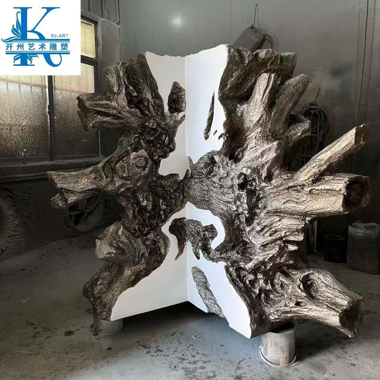 盆栽造景仿真木头玻璃钢盆景装饰树根庭院园林景观雕塑装置摆件品