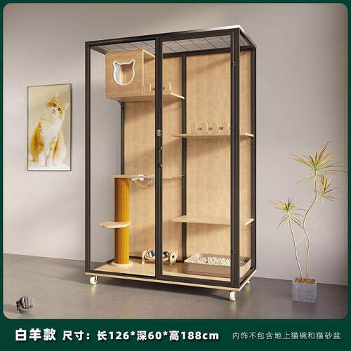 全景猫别墅超大家用猫笼子实木猫咪别墅大型室内豪华玻璃猫房