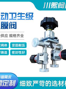 手动卫生级隔膜阀SUS316LG81F-16P一体注塑软密封