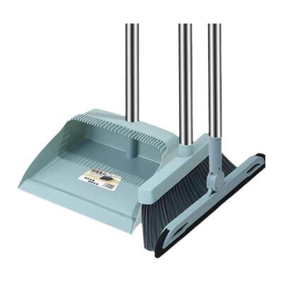 Broom and dustpan set with soft brush broom and dustpan set