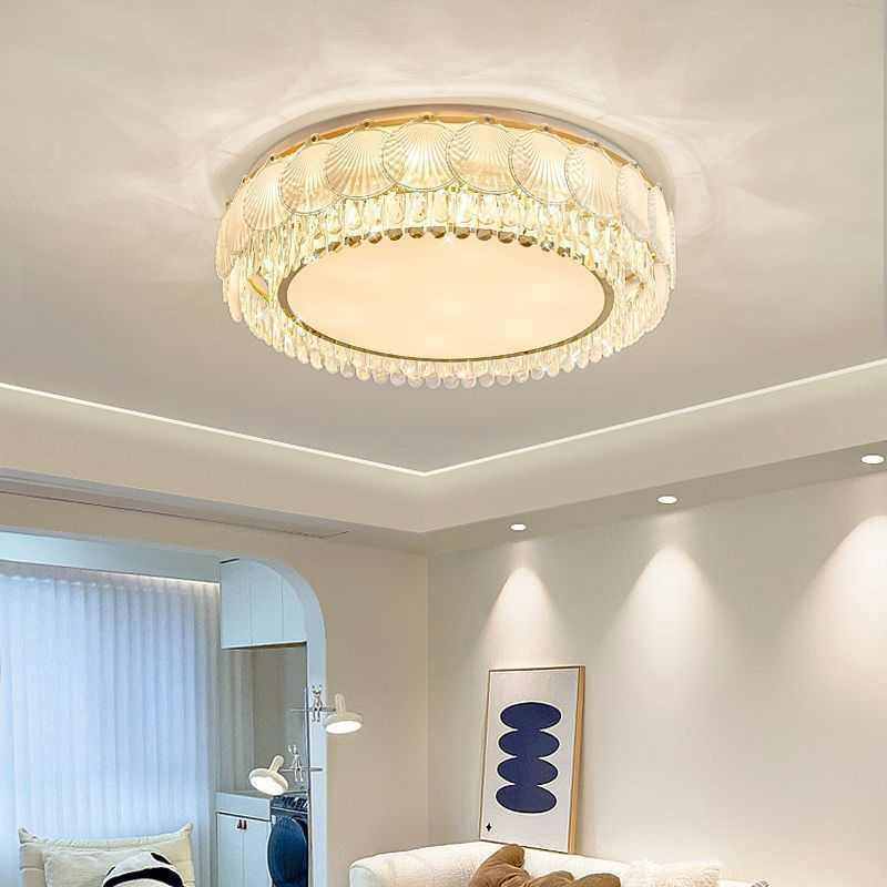 法式奶油风轻奢高级感水晶吸顶灯简约现代客厅灯网红卧室灯具,家装灯饰光源,智能吸顶灯,淘宝优惠券,粉丝福利购,淘宝优惠卷