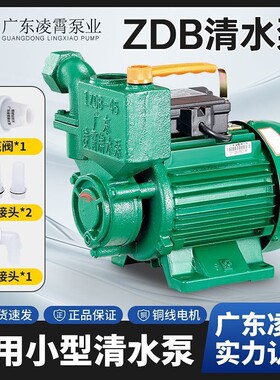 广东凌霄牌水泵1ZDB35/45/65型自吸清水泵家用自来水抽水机增压泵