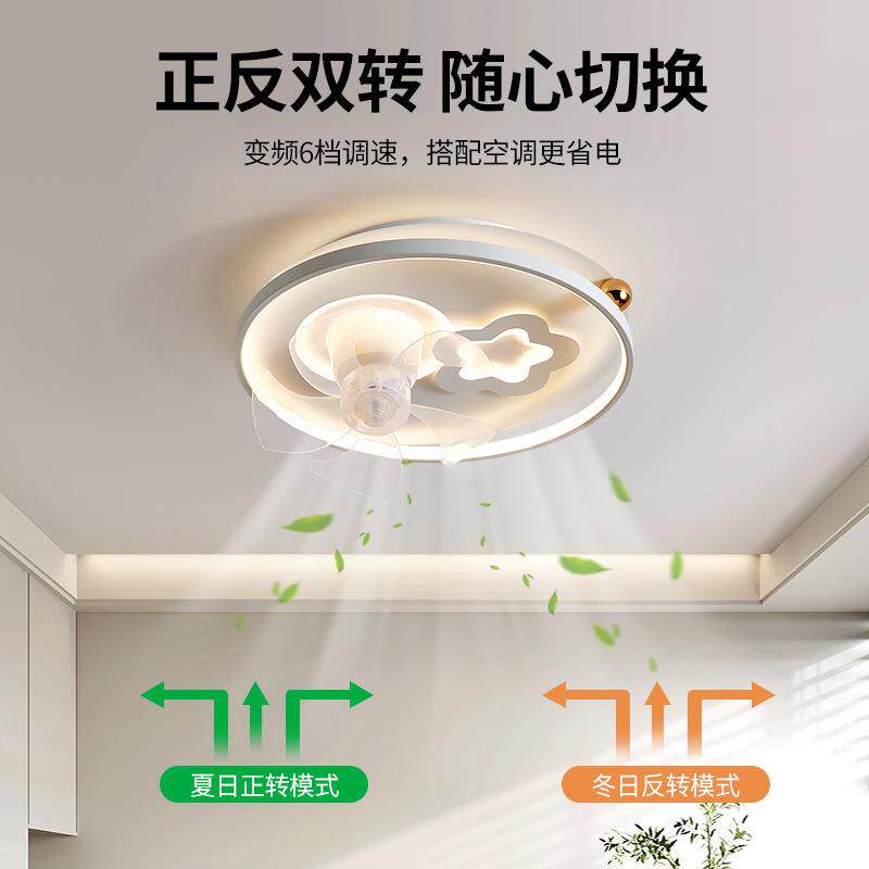 摇头风扇灯吸顶灯简约现代房间书房儿童卧室吊扇灯2025年新款542L