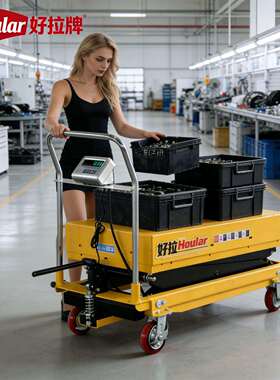 500kg升1米称重平台车电子秤手动液压升降车液压升降平台PTHL500C