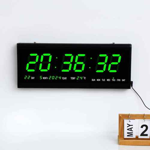 LED数码挂钟多81UHF9智能万4年历挂墙温钟带度功能家用电子钟