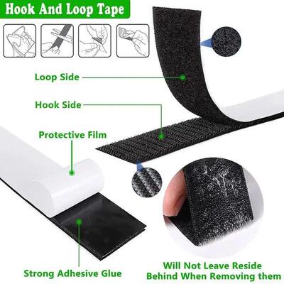 5M Reusable Self-adhesive Hook and Loop Fastener Tape Magic