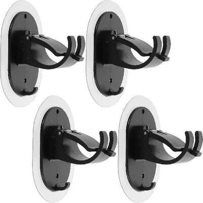 4 Pcs Adhesive Curtain Clip Rod Hooks for Bedroom Bracket