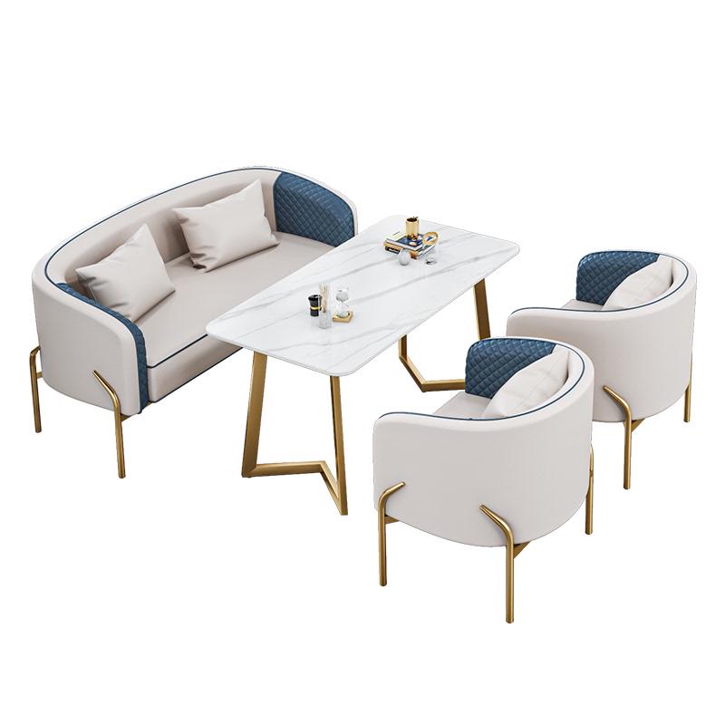 北欧洽谈沙发椅展厅奶茶店卡座轻奢售楼部处沙发影楼接待桌椅组合