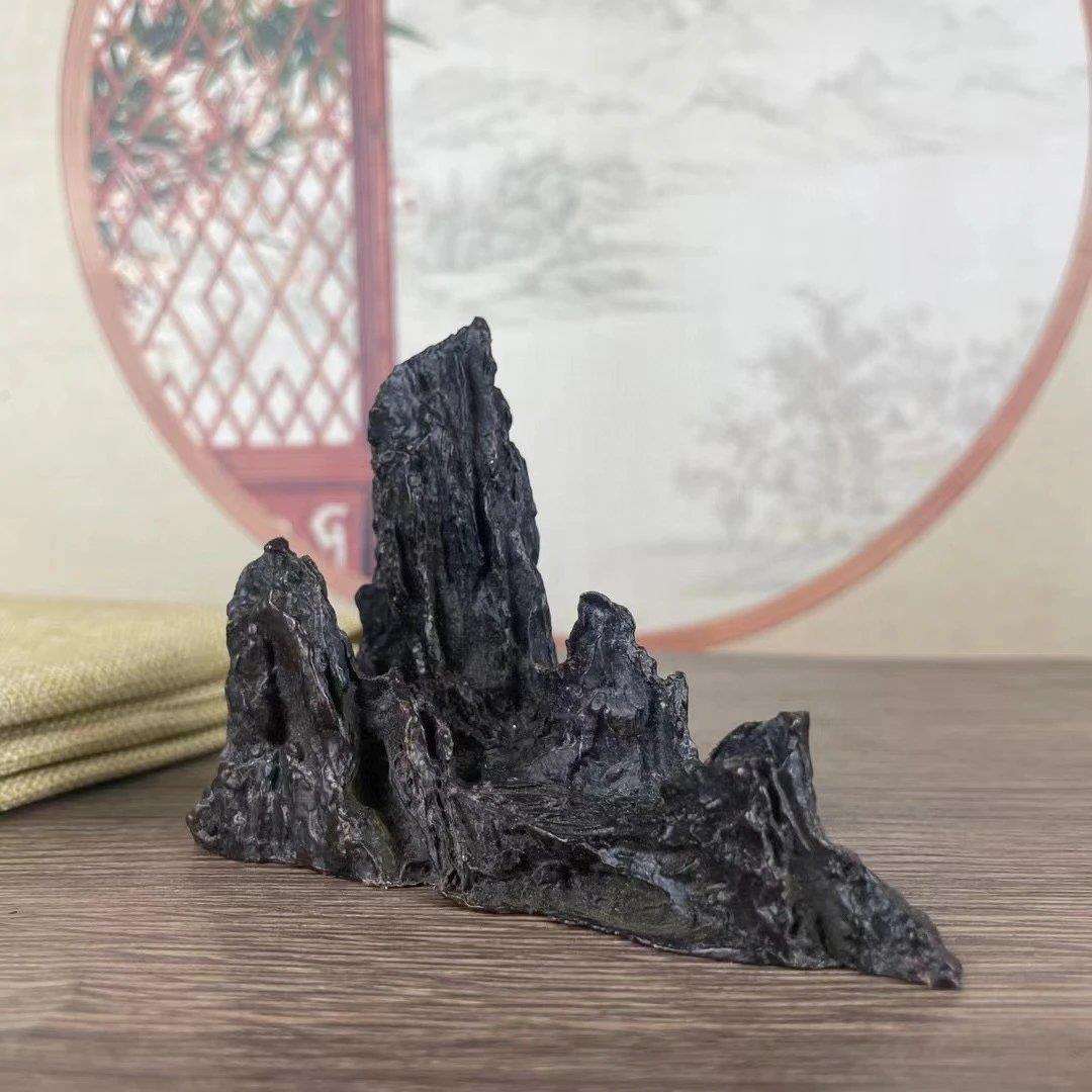 仿古实心山型金属摆件山峰笔架假山桌面办公装饰摆件家居书房文房图片