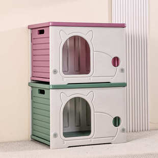 户外猫窝四季 猫别墅塑料流浪猫狗屋 通用防雨防晒小型室内半封闭式