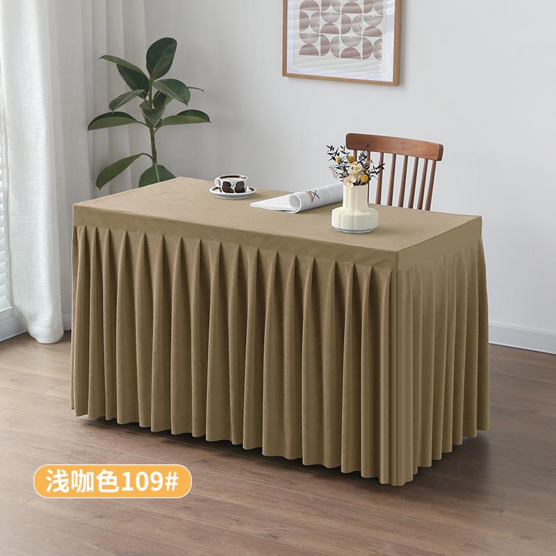 高档套布会议桌布定制方形商务长条绒布桌桌罩冷餐摆台展会长加厚