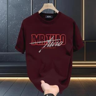 国潮设计图圆领宽松百搭半袖 2025夏季 男士 纯棉短袖 体恤上衣 新款