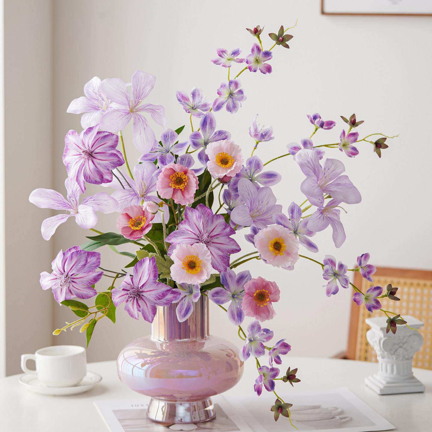 北欧ins假花彷真花客厅装饰摆件防真餐桌花摆花桌面花艺摆设花束