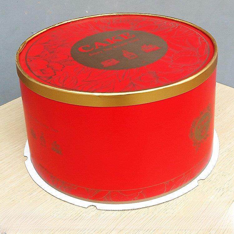 红色包装盒子6寸8寸10寸12寸14寸圆形生日蛋糕盒甜蜜时光 玉源堂A