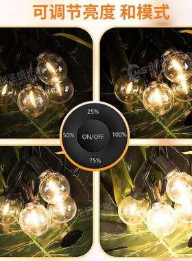 现货2SPD4V低压G40灯串带遥园控可调光院防水庭花装e饰露营ld串灯