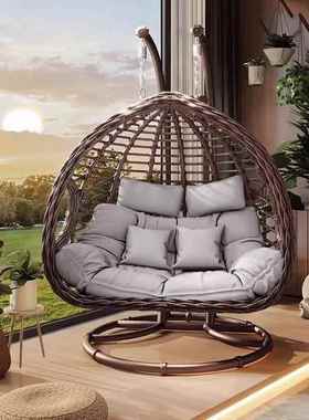 外秋千吊庭篮椅户院双人吊椅家用阳ABW台内室网红鸟巢吊床藤椅摇