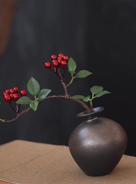 新中式厅禅意陶瓷花瓶现室代简约台HY0903面干花小插摆件茶客酒柜