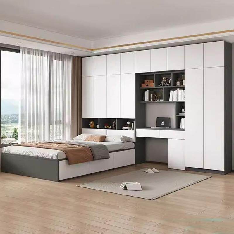 实木榻榻米衣柜床一体小户型卧室带书桌衣柜一体多功能储物儿童床