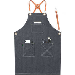 厂家定制牛仔围裙韩版 咖啡师理发店画画餐厅工作服印字印logo 时尚