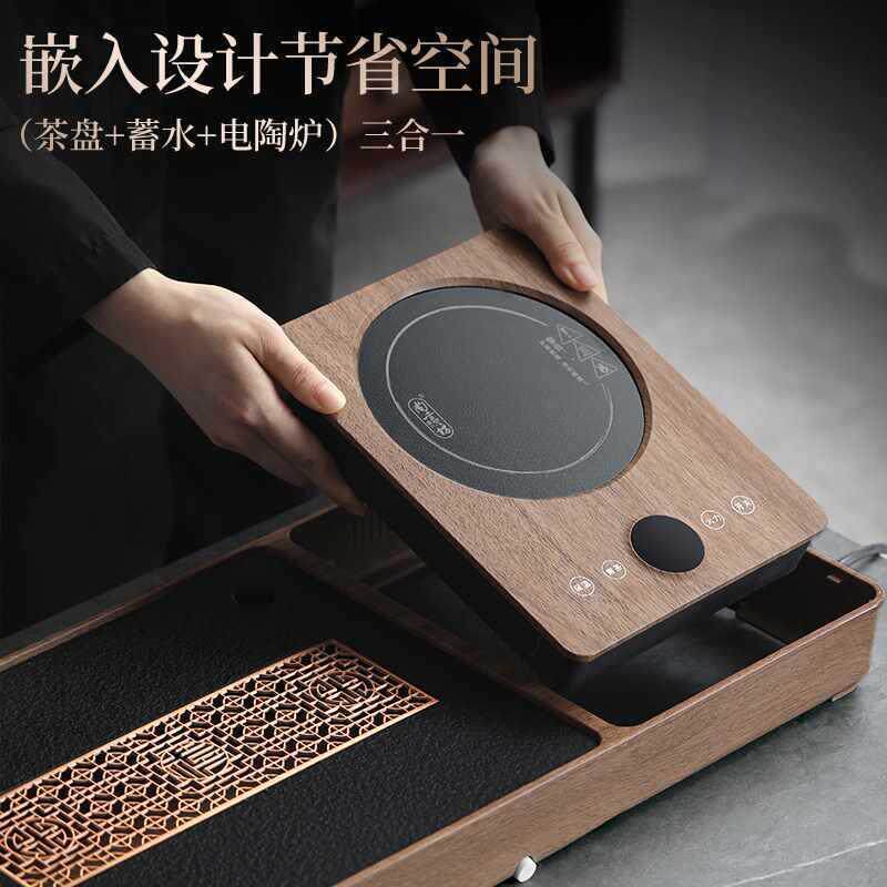 VLL动茶具套装家用汝窑一整套茶轻奢客厅小型自茶盘台水壶烧一体