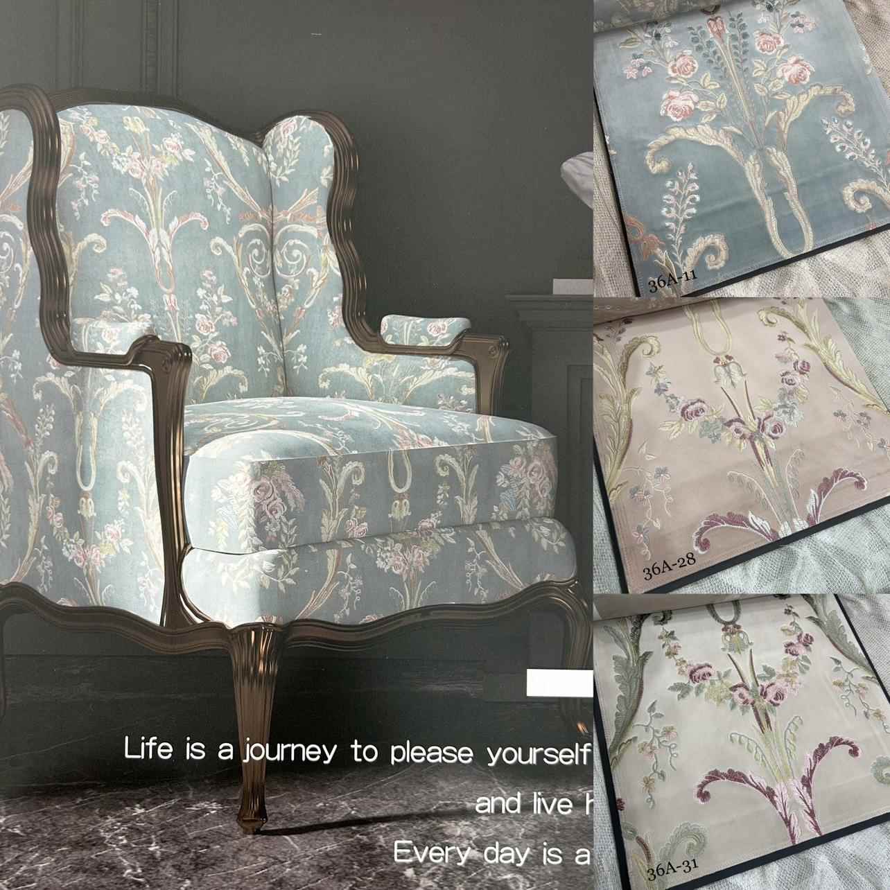 门幅140cm法式复古欧式绣花绒布沙发布窗帘布面料客厅高窗满绣布