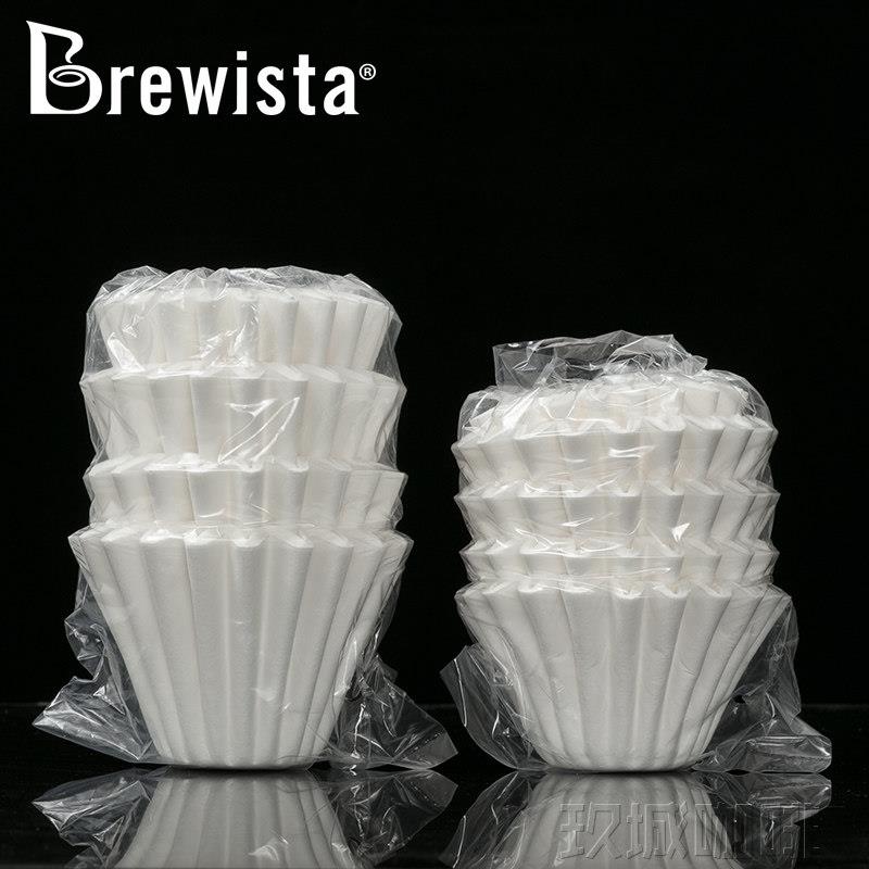 包邮Brewista 手冲咖啡蛋糕篮型咖啡滤纸155/185 白色量贩装100片