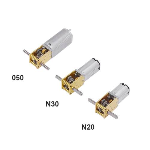 N20/N30/050微型减速电机涡轮蜗杆双轴马达DC5V6V9V12V智能小车