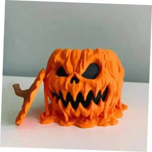 Halloween Pumpkin Snack Bowl Melting Skull Serving Bowl