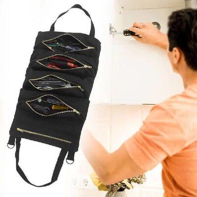 Tool Roll Bag Folding Roll Up Tool Bag With Shoulder Strap