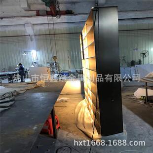 青古铜不锈钢总裁换衣柜镶入式不锈钢电镀壁龛带灯储物架