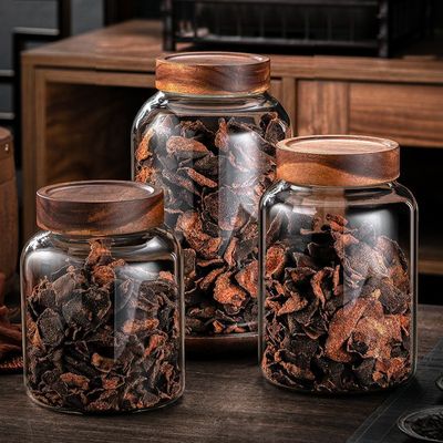 药材罐硼密封罐储存罐陈皮玻璃大号展示防潮收纳瓶高茶叶专用硅