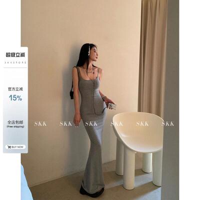 Skk Store 纯欲性感吊带洋装女夏辣妹Skims修身显瘦包臀长裙子