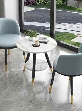 轻奢意阳台桌椅三件套红一桌MWF椅创休网闲桌简两约接待