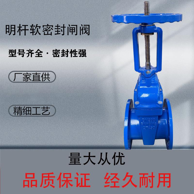 赣马体球墨铸铁法兰明杆暗杆软密封闸阀弹性座封闸阀自来水阀DN50