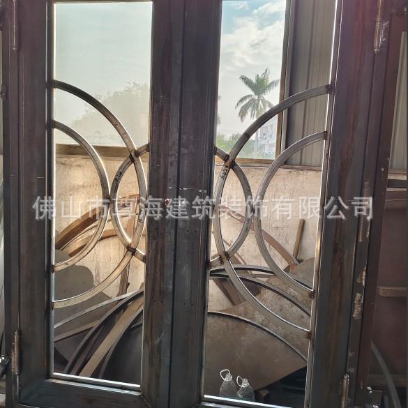铁艺内玻璃欧庭式室单门院106家用别墅大门铁艺门防盗门门