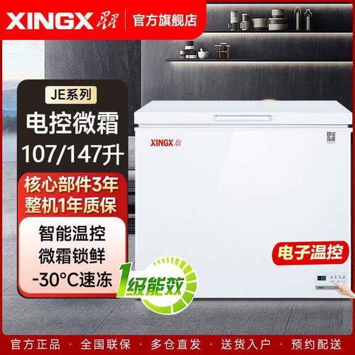星星XINGX 家用小型冰柜冷柜冷藏冷冻两用节能冰箱宿舍电子温控
