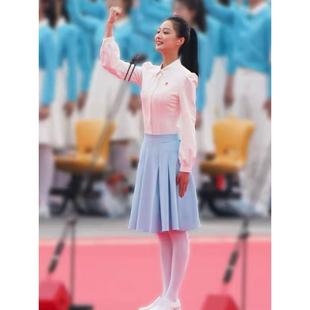 正品六一儿冯琳同款朗服童中小学生红领巾童大合唱诵男女主持演出