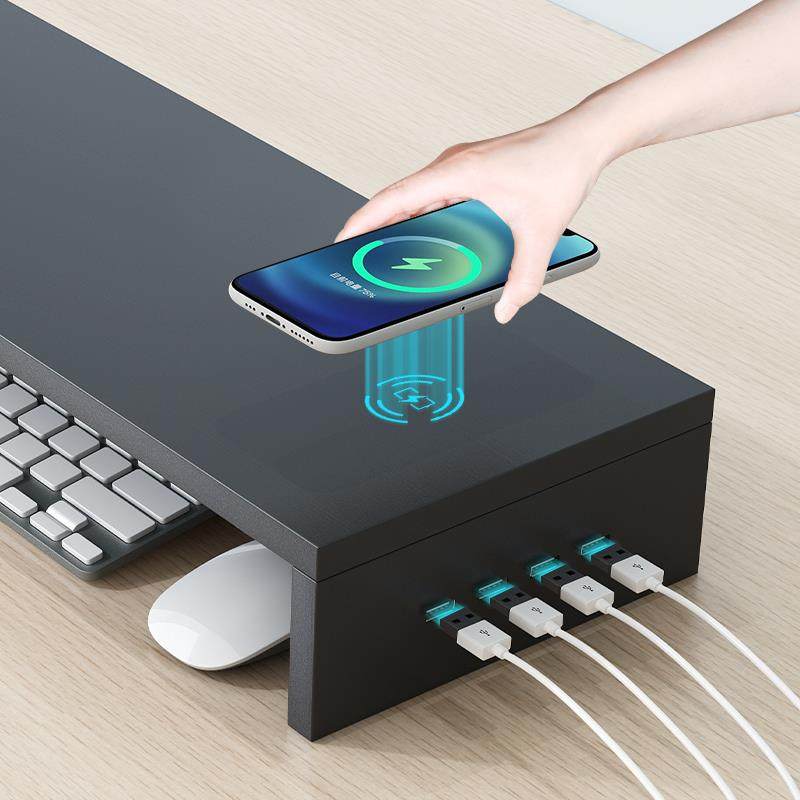 USB电脑萤幕增高架办公室桌面收纳支架台式置物屏幕键盘底座高