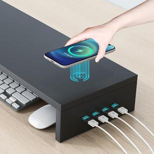 USB电脑萤幕增高架办公室桌面收纳支架台式置物屏幕键盘底座高