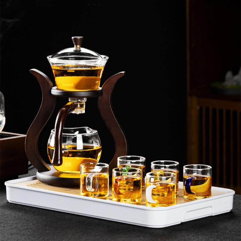 懒半自GC060动宫灯人茶冲具套装玻璃日式泡茶器吸家用功夫磁茶茶