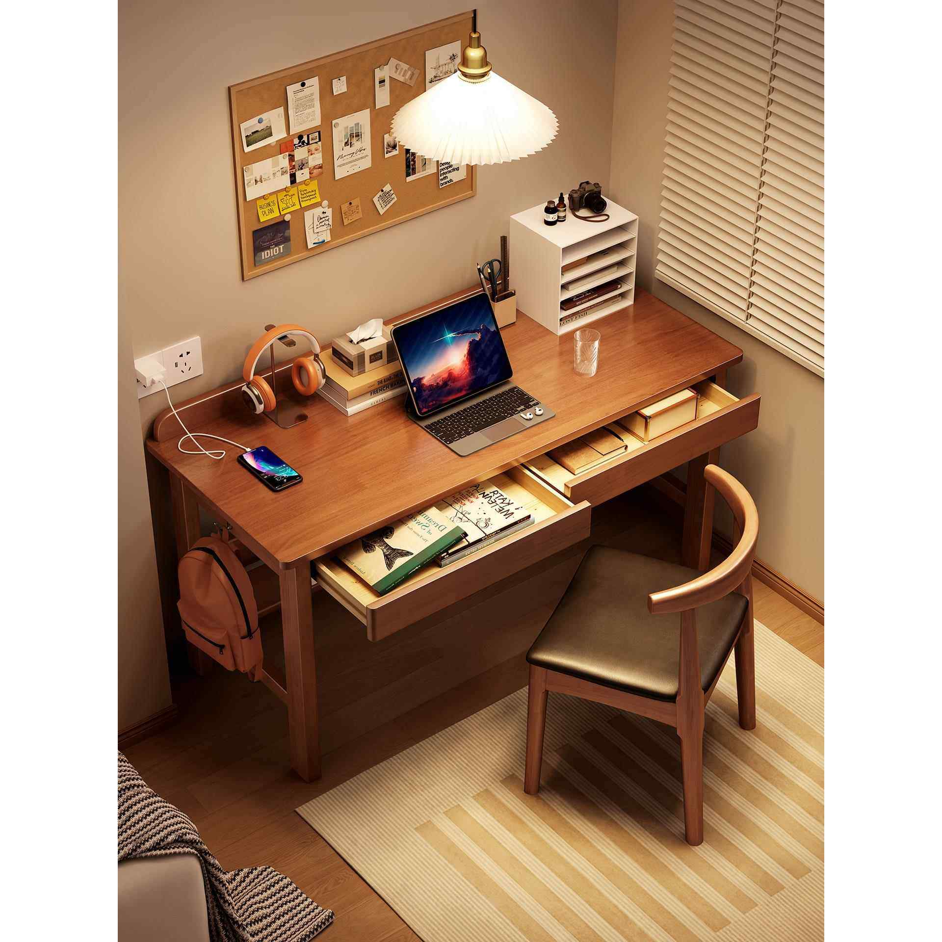 实木窄书桌学生家用写字桌简约办公桌卧室小户型台式电脑桌学习桌,住宅家具,电脑桌,淘宝优惠券,粉丝福利购,淘宝优惠卷