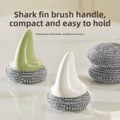 日本进口厨房带柄无损锅钢丝球清洁刷去污洗碗刷不沾油长柄刷